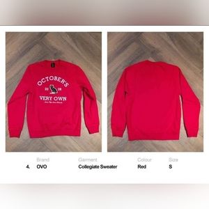 Red OVO collegiate crewneck